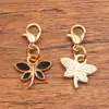 Accesorios de joyería de aleación multicolor y multiestilo, dijes colgantes de esmalte dorado KC, colgantes de flor, corazón, pentagrama y chile