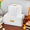 Caixa de Embalagem para Bolo de Sobremesa Estampada a Quente em Ouro Branco Rolo de Toalha Caixa para Mousse Sobremesa Confeitaria Impressão Comercial Logo