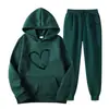 AliExpress Transfronteiriço 2024 Primavera, Outono e Inverno Europeu e Americano Conjunto Wei Yi Moletom com Cordão Solto Casual Estampado Amor