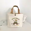 Bolsa de Lona Urso Bolsa de Mão Feminina Estudante Bolsa para Marmita Bolsa Simples Trabalhador de Escritório Bolsa de Almoço Bolsa de Almoço