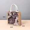 Bolsa de lona estilo retro pintada al óleo a medida, gran capacidad, perfecta para ir de compras, con cierre magnético oculto, y disponible con impresión de logotipo