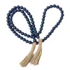 Cuerda de Cáñamo Borla Cadena de Cuentas de Madera Bandeja de Tronco Colgante Decorativo Fabricante Stock Guirnalda de Cuentas de Madera
