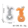 Molde de Silicona para Velas Aromáticas de Corazón de Cristal Epoxi Conejo de Pascua Adorno de Yeso