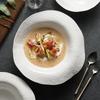 Platos de Cerámica para Uso Doméstico, Platos Hondos, Vajilla para Hotel y Restaurante, Platos Irregulares para Ensalada, Platos Estilo Occidental, Estilo Nórdico, Sencillos y Elegantes