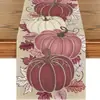 Camino de mesa de calabaza para Acción de Gracias Temporada de otoño Decoración festiva Mantel de mesa para restaurante Mesa de centro de sala de estar Tela para cubrir gabinete de recibidor