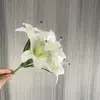 Película Impresa en 3D Ramo de 5 Lirios, Decoración para Restaurante de Hotel, Vitrina de Exhibición para Ventana de Flor de Lirio Altamente Simulada