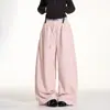 Pantalones de pierna ancha con estampado integral de estrellas y lunares estilo americano para mujer, holgados, adelgazantes, versátiles, sensación perezosa y relajada, Pantalones casuales tipo cimitarra de baile