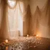 Cortinas de Malla, Decoraciones de Arco de Boda de Malla para Jardín Estilo Americano, Tela Transparente para Arreglo de Fondo de Fiesta de Cumpleaños, Tela de Gasa