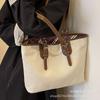 Bolso tote de lona de gran capacidad para mujer 2023 nueva moda versátil bolso de viaje para estudiantes universitarios bolso de hombro para clase