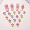 Decoraciones para Uñas Flor de Gelilla Azul Hielo Accesorios Pequeños de Resina Flor 3D Aretes DIY Accesorios para Uñas Portátiles