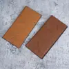 Cartera Larga Fina de Cuero de Cera de Aceite de Alta Calidad para Hombre Estilo Retro Billetera para Monedas de Estudiante Ranuras Múltiples para Tarjetas Portatarjetas Billetera Suave