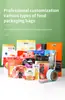 Sacos personalizados para embalagem de alimentos, filme em rolo de folha de alumínio, sacos auto-portantes auto-selantes para chá, sacos para petiscos de animais, sacos a vácuo para lanches