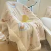 Cobertor de pelúcia de cordeiro com ar condicionado para cochilo de escritório, cartoon espesso, para quarto de casa, manta de veludo de leite para sofá
