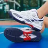 Tênis de Badminton de Grau Profissional para Exportação com Fivela Giratória, Unissex, Ultraleve, Antiderrapante, Absorvente de Choque, Tênis Esportivo sem Cadarço