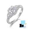 Comércio Exterior Venda Quente Joias com Sensação de Alto Padrão Anel com Diamante Cultivado Inlaid Anel de Prata S925 Montagem Anel de Noivado Casamento de Luxo Leve