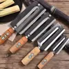 Cuchillo para Caña de Azúcar Acero Inoxidable Cuchillo para Piña Mango de Madera Calabaza Papa Lechuga Pelador Acero de Alto Carbono Cuchillo Pelador de Piña Venta al por Mayor