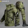 Traje Camuflado Táctico para Exteriores para Hombre, Traje de Entrenamiento Resistente al Desgaste y a los Desgarros, Ropa de Trabajo para Primavera y Otoño, Ropa de Trabajo Impermeable y Cortavientos