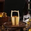 Adorno de Cubo Dorado de Latón Puro Seleccionado Cuidadosamente [Entrega Directa de Fábrica] para Atraer Riqueza, Cubo de Agua Pequeño, Cuenco del Tesoro de Lingote de Escritorio