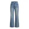 Calça Jeans Branca de Cintura Alta com Elastano 360, Flare Wide Leg para Mulheres, Primavera e Outono 2026, Emagrecimento e Alongamento das Pernas, Estilo Retrô