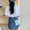 Bolsa de Armazenamento para Celular Estilo Simples Coreano Bolsa Pequena Transversal Feminina Versátil Portátil de Tecido Nova Moda