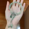 [Belo Bambu Reclinável] Lótus Vagem de Lótus Estilo Chinês Pulseira de Bambu Feminina 2024 Novo Estilo Quente Pulseira com Franja Retrô