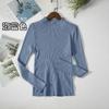 Suéter Feminino Novo Primavera e Outono Gola Alta Meia Manga Slim Fit Manga Longa Versátil Elegante Malha