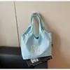 Bolso tote bordado con letras estilo coreano para mujer, nuevo, de gran capacidad, ligero, de tela de nailon, bolso de mano casual de hombro cruzado
