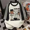 Camiseta Criativa com Manga Raglan, Patchwork de Três Listras, Manga Curta para Mulheres 2025 Verão, Estilo Casal, Estilo College, Top