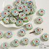 Cuentas de cerámica verde fresco flor linda encantadoras cuentas sueltas accesorios para pulsera de cuentas hechas a mano diy bolsa
