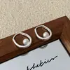 2026 Nuevos Pendientes de Aro Irregulares Ovalados con Perlas de Cristal Japoneses Coreanos para Mujer Nuevos Pendientes de Aro Versátiles para el Viaje Diario Joyería para Orejas