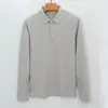 Camisa polo cálida de terciopelo genuino de alta gama para hombre, nueva estilo old money de punto para otoño e invierno, cuello camisero, polo de manga larga para hombre