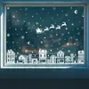 Decoraciones Navideñas Transfronterizas, Renos, Copos de Nieve, Pegatinas Estáticas, Trineos Creativos, Luna, Casas de Nieve, Pegatinas Navideñas al por Mayor