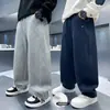 Pantalones Deportivos Rectos de Punto con Forro de Felpa para Niños, Tallas Grandes, Novedad Invierno 2025, Pantalones Largos Gruesos Sueltos