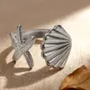 Anillo de Estrella de Mar Estilo Resort Oceánico Nuevo Transfronterizo Europeo y Americano Joyería Versátil de Nicho Venta al por Mayor