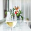 Decoración de etiqueta para copa de vino de fiesta navideña transfronteriza TX, decoración acrílica de Papá Noel y ciervo, suministros al por mayor