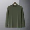Superventas transfronterizo 280g camiseta interior de cuello alto de forro polar térmico catiónico para hombre, camiseta de manga larga gruesa y cálida para usar en capas como parte superior de otoño