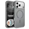 Capa Protetora Magnética Anti-Queda Cinza Personalizada Transparente Fosca para iPhone 17, Celular 16, Apple 15Pm