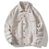 Nueva chaqueta de forro polar para otoño e invierno para hombre, abrigo casual holgado para el trabajo, cárdigan de estilo japonés con cuello alto, chaqueta cálida