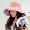 Sombrero de pescador de doble cara de terciopelo de piel de durazno para mujer, de verano, estilo coreano, para cubrir la cara, con ala grande, sombrero para el sol, protección solar, protección UV, sombrero para el sol