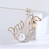 Broche de sereia de strass de liga da moda estilo coreano simples estilo ins corsage vermelho líquido para todas as roupas combinando atacado