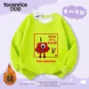 Roupa Estilo Blocos de Montar Digital para Meninos e Meninas, Nova Coleção Primavera, Outono e Inverno 2025, Moletom Infantil Estiloso com Fleece, Blusa Versátil da Moda