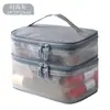 Bolsa de Maquillaje de Malla de Doble Capa Nueva 2024, Neceser, Bolsa de Almacenamiento Portátil de Gran Capacidad para Mujeres, Bolsa de Almacenamiento para Cosméticos