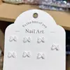 Joias para Manicure de Resina Glitter Fino Fluorescente Gravata Borboleta Joias para Unhas Brincos Capa de Celular Acessórios Vestíveis para Unhas