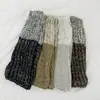 Novas meias de estilo coreano com combinação de cores, polainas curtas, cobre-pernas, outono e inverno, quentes, retrô, versáteis, meias de tricô com felpa de lã