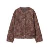 Chaqueta de Algodón Elegante con Cuello Redondo, Acolchada, Bordada y Recubierta, Estilo Europeo y Americano, Popular para Exportación Transfronteriza de Aliexpress