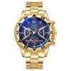 Reloj de hombre nuevo transfronterizo de alto valor tendencia de negocios reloj de cuarzo decorativo de tres ojos correa de acero reloj de estudiante para hombre