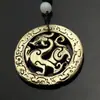 Colgante creativo de latón con diseño de bestia, dios, bestia, dragón, valiente, de Rui, estilo retro, de jade antiguo, con patrón Tang, para regalo