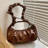 Bolsa pequena plissada de alto valor super popular feminina nova moda 2024 bolsa mensageiro versátil bolsa de ombro/axila explosiva