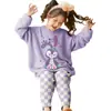 Pijama para Niña, Pijama Infantil de Medio Terciopelo, Terciopelo Coral de Dibujos Animados, Cálido y Suave, Engrosado para Otoño e Invierno, Ropa de Casa