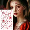 Diamante de sangre transfronterizo maquillaje de vampiro cara diamante Halloween pegatinas faciales accesorios pegatinas de maquillaje telaraña plasma sanguíneo sangre falsa